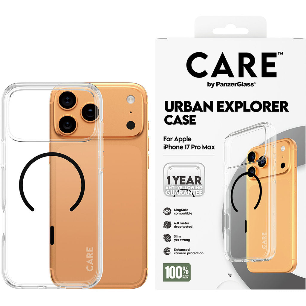 CARE by PanzerGlass Urban Explorer Transp. Black MagSafe iPhone 17 Pro Max