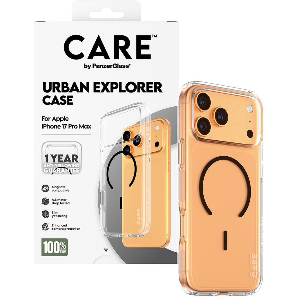 CARE by PanzerGlass Urban Explorer Transp. Black MagSafe iPhone 17 Pro Max