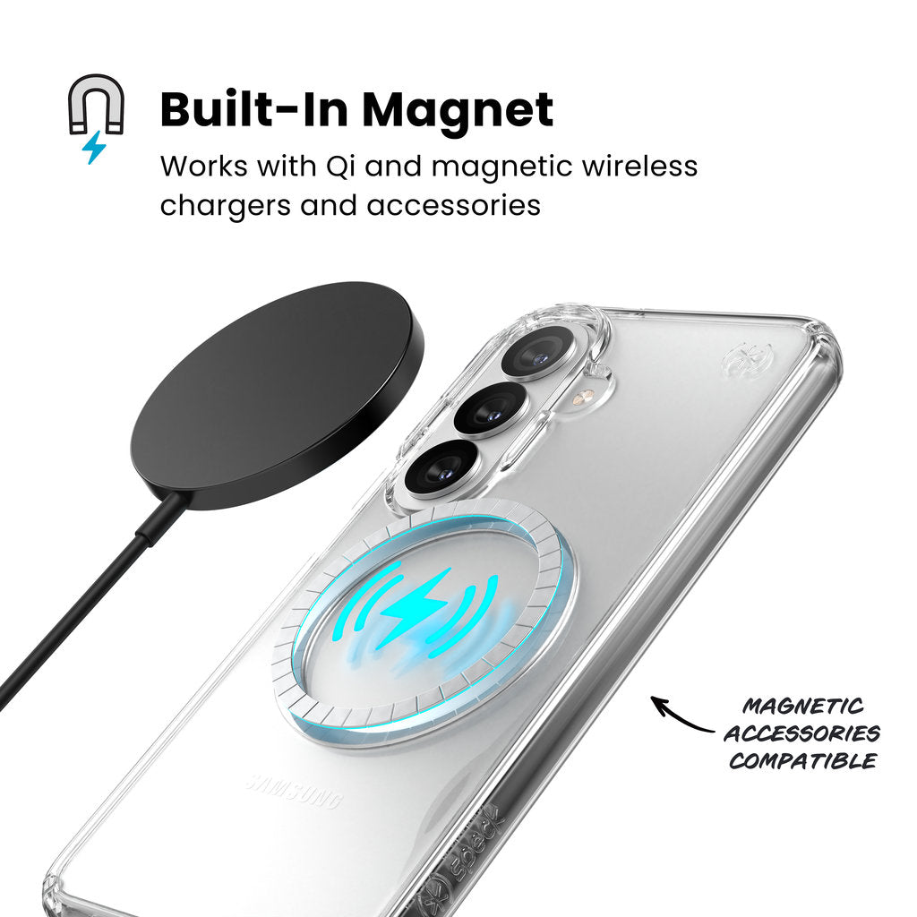 Speck Presidio2 Clear + Magnet Samsung Galaxy S26 - with Microban
