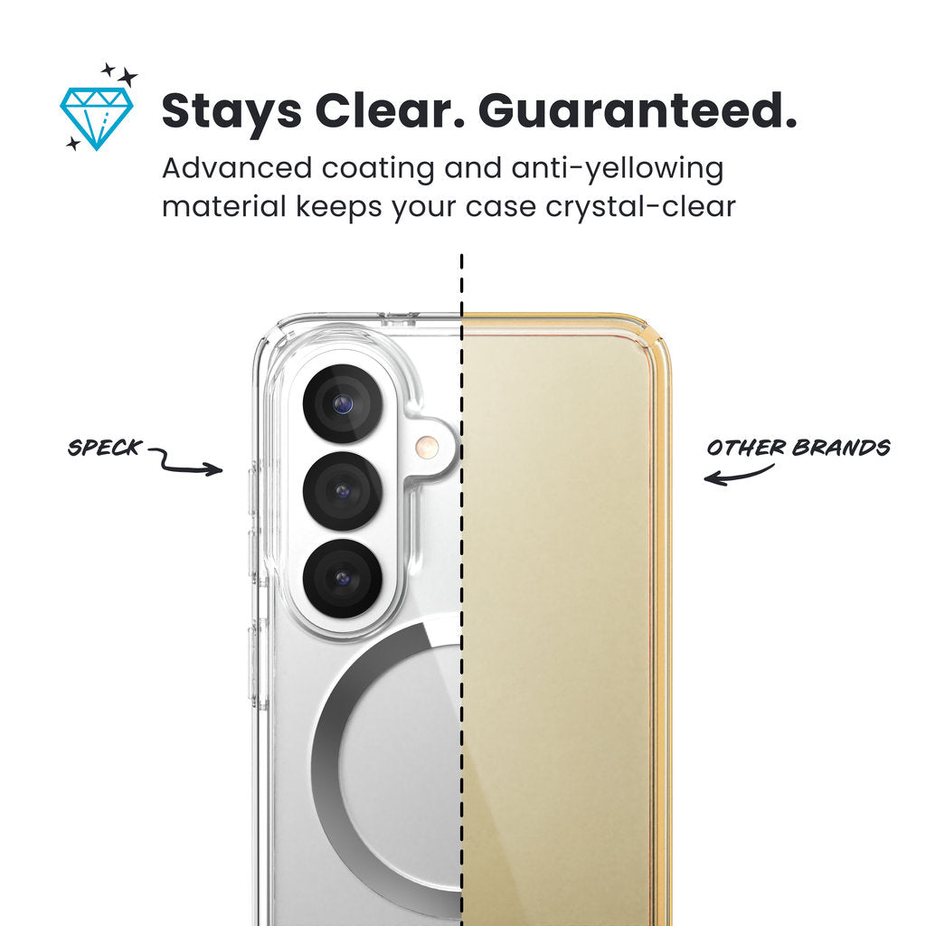 Speck Presidio2 Clear + Magnet Samsung Galaxy S26 - with Microban