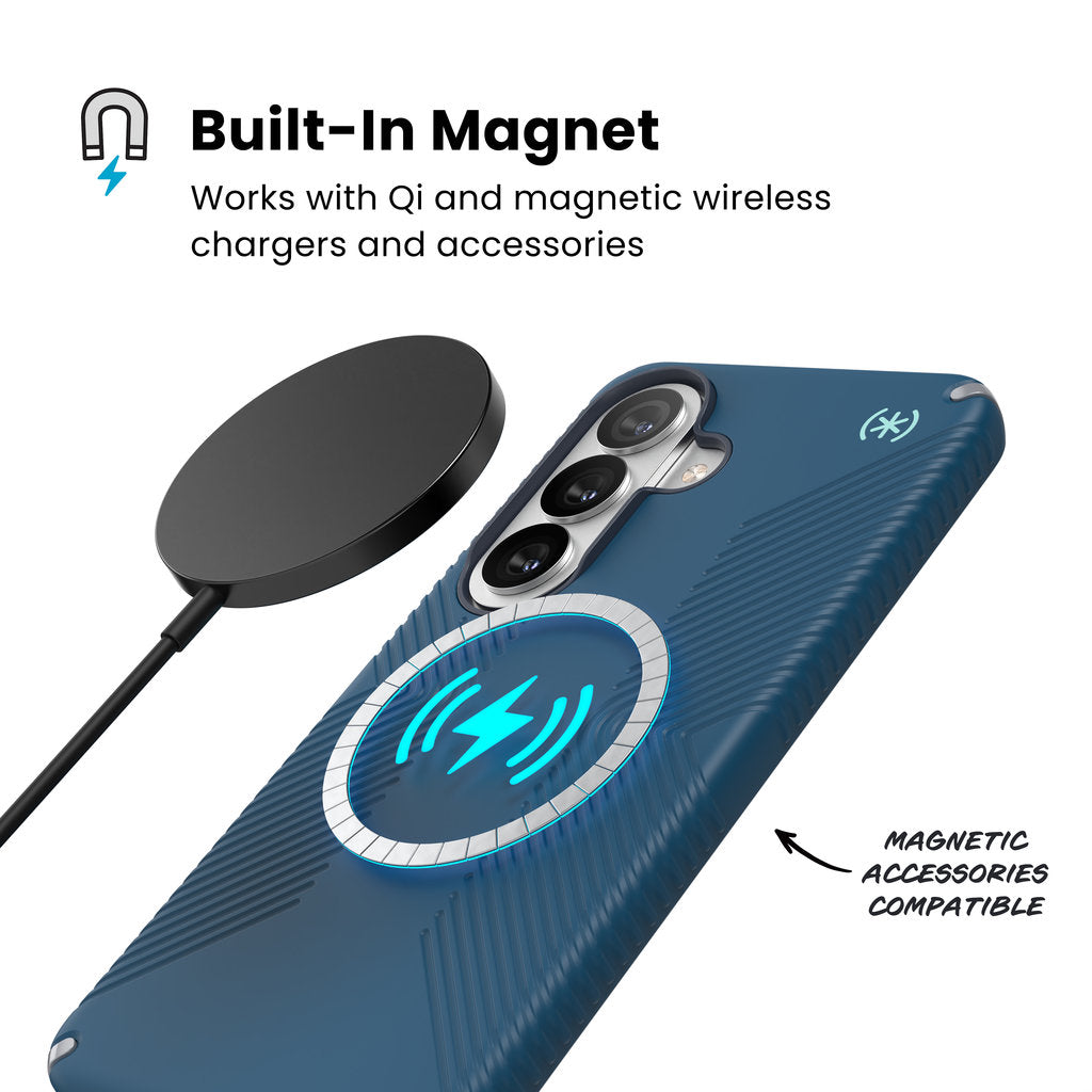 Speck Presidio2 Grip + Magnet Samsung Galaxy S26 Coastal Blue - with Microban