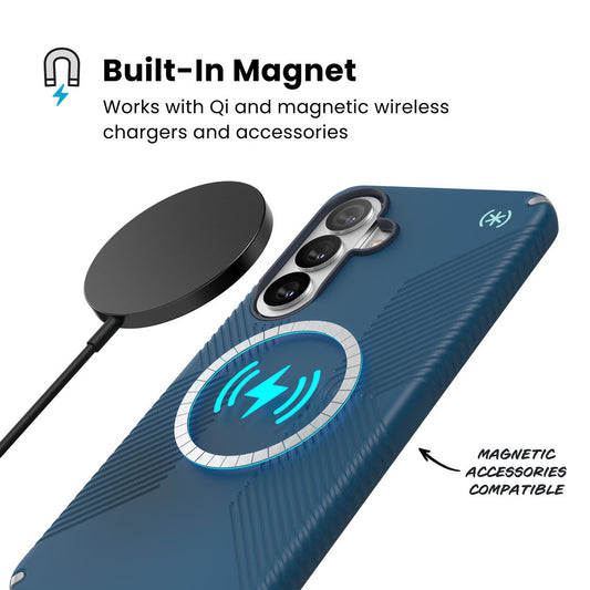 Speck Presidio2 Grip + Magnet Samsung Galaxy S26 Plus Coastal Blue - with Microban