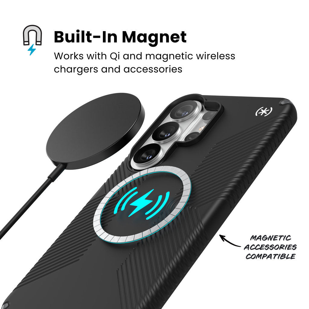 Speck Presidio2 Grip + Magnet Samsung Galaxy S26 Ultra Black - with Microban
