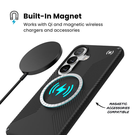 Speck Presidio2 Grip + Magnet Samsung Galaxy S26 Black - with Microban