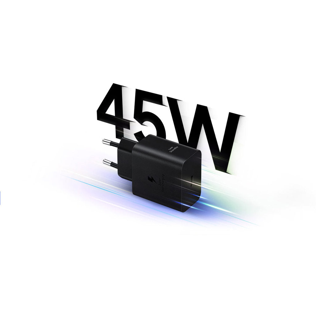 Samsung USB-C Energieeffizienz (GaN) 45W Schwarz inkl. USB-C zu USB-C Kabel 1m