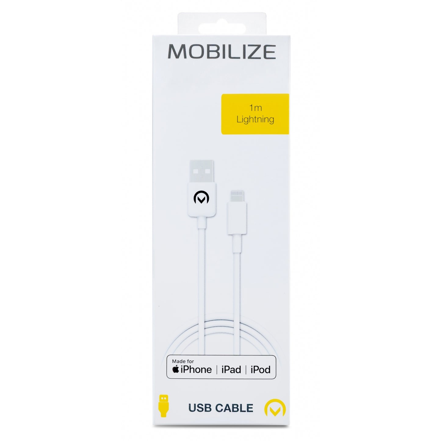 Mobilize Cable USB to Apple MFi Lightning 1m. 12W White