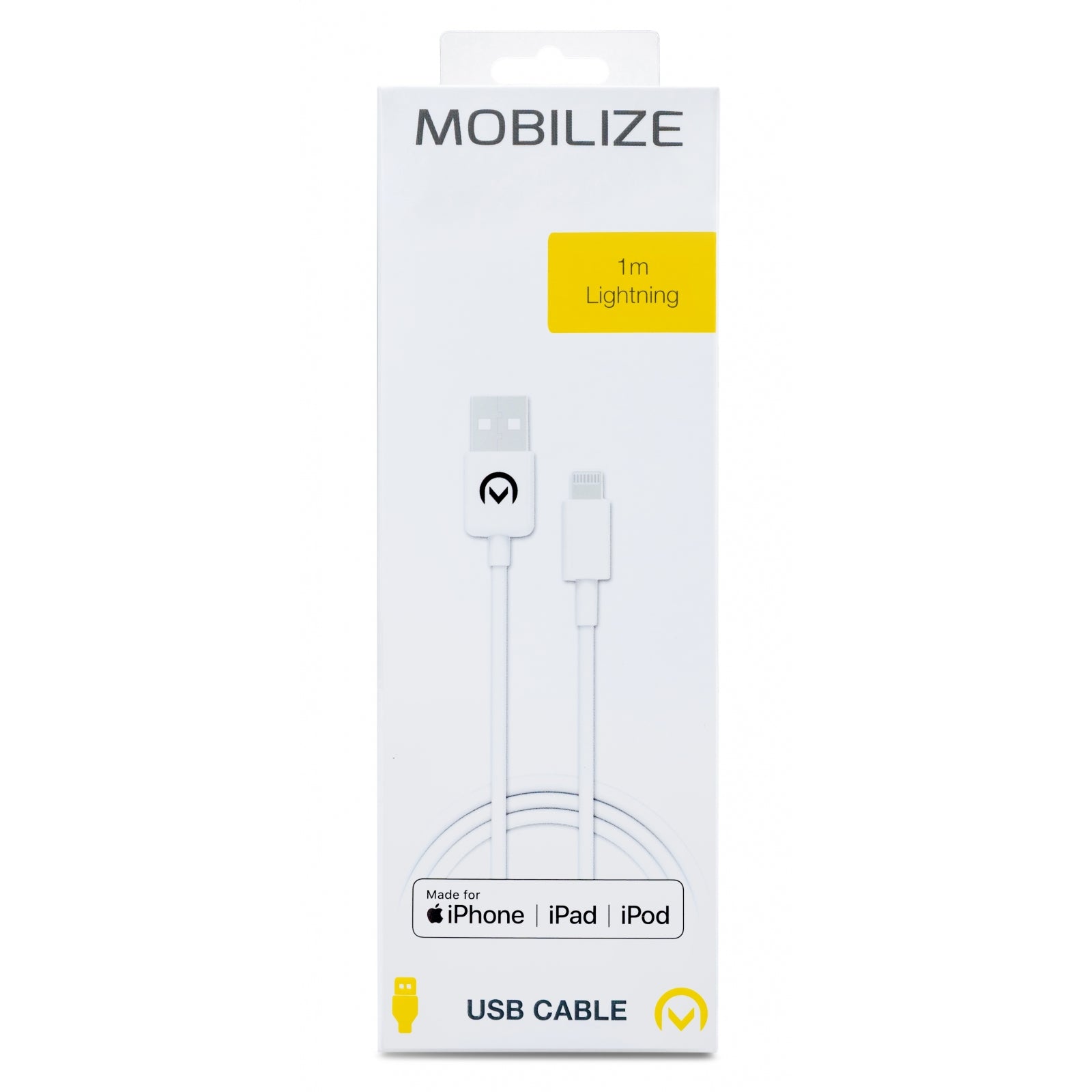 Mobilize Cable USB to Apple MFi Lightning 1m. 12W White