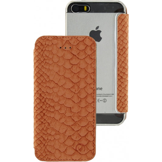 Mobilize Slim Booklet Apple iPhone 5/5S/SE Soft Snake Apricot