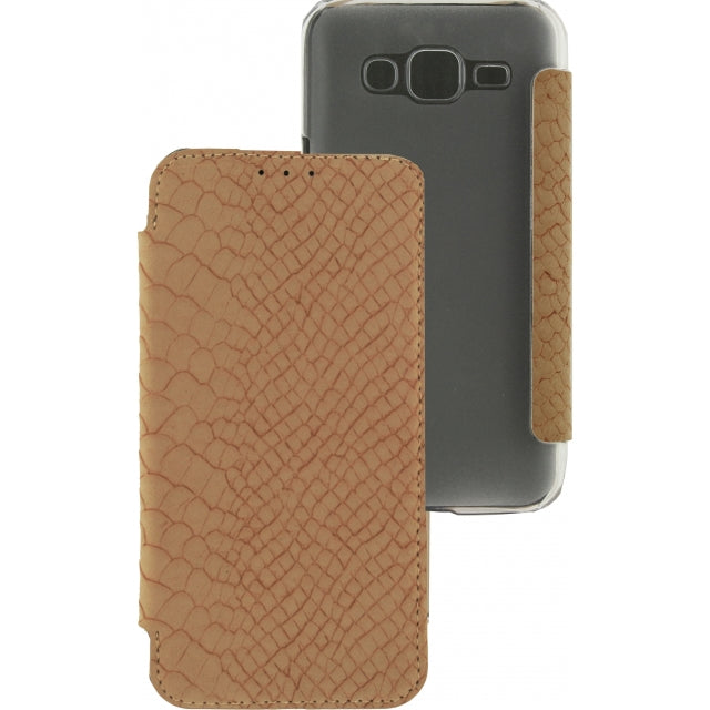 Mobilize Slim Booklet Samsung Galaxy J5 Soft Snake Crème Rosé