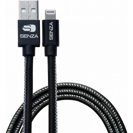 Senza Premium Leather Charge/Sync Cable Lightning 1.5m Black