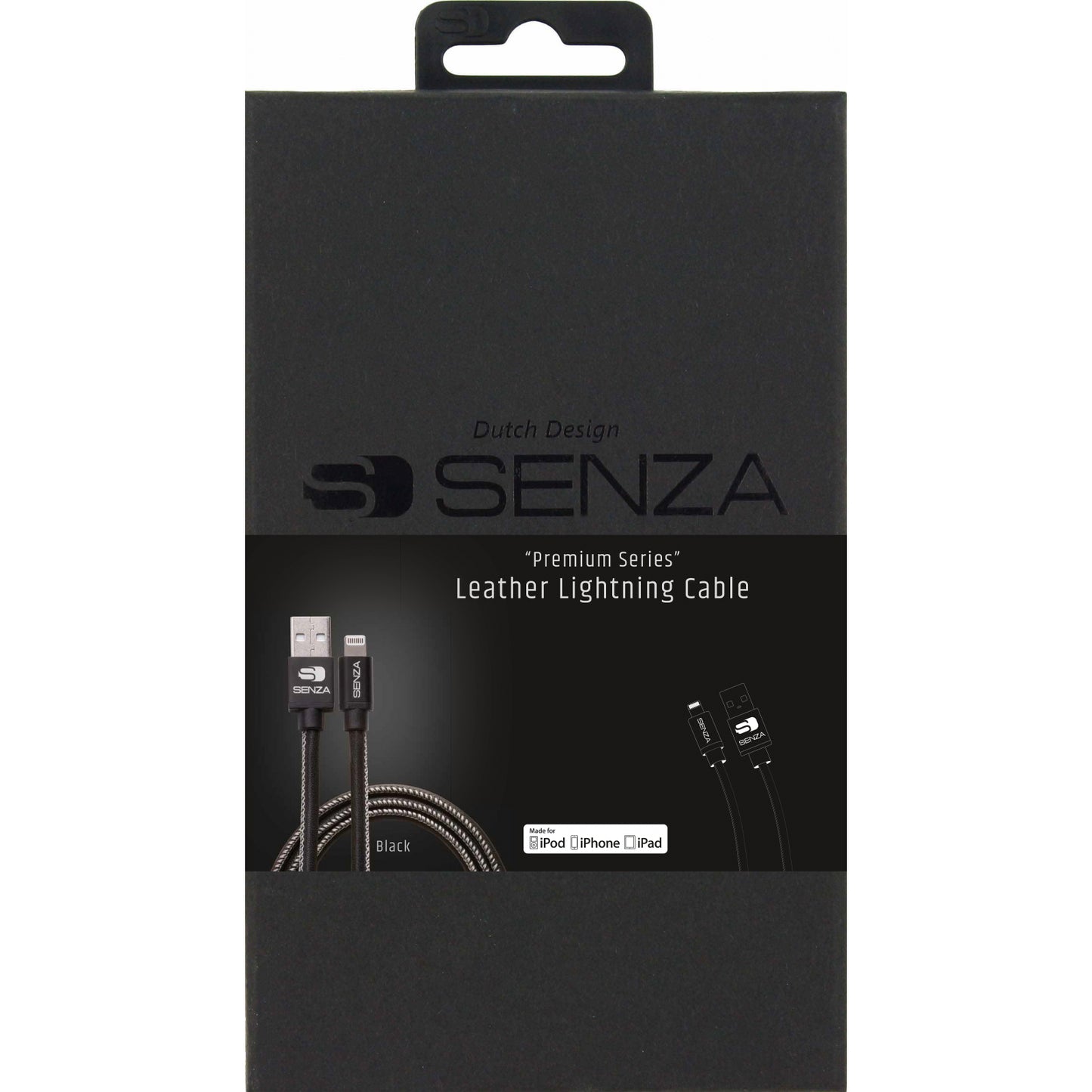 Senza Premium Leather Charge/Sync Cable Lightning 1.5m Black