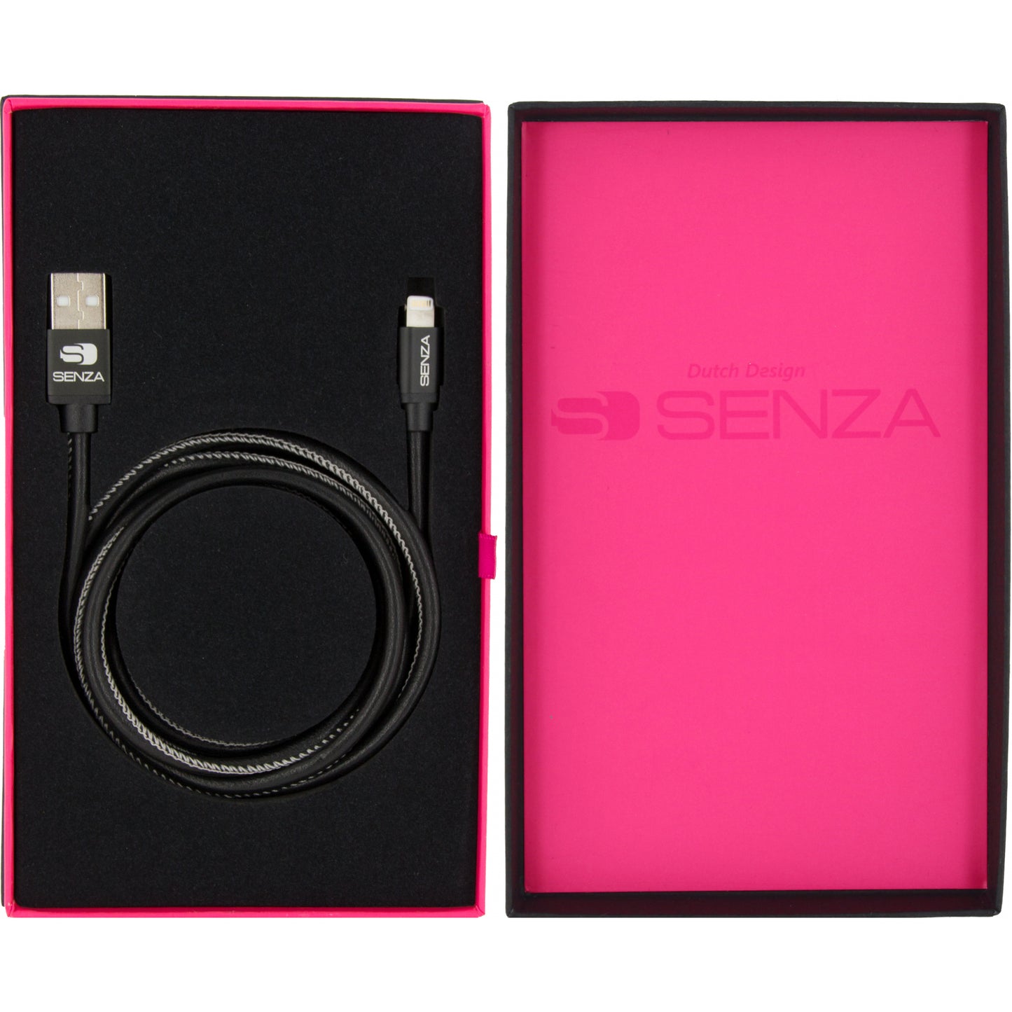 Senza Premium Leather Charge/Sync Cable Lightning 1.5m Black