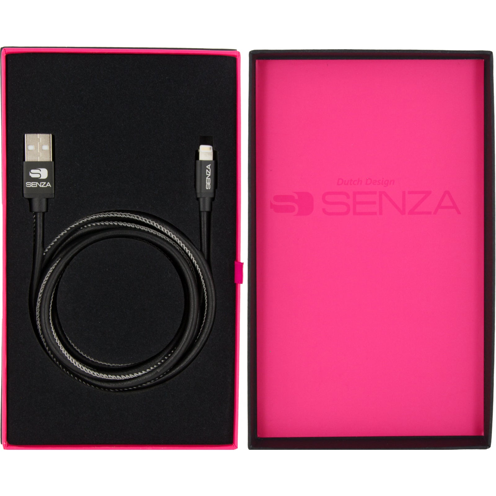 Senza Premium Leather Charge/Sync Cable Lightning 1.5m Black