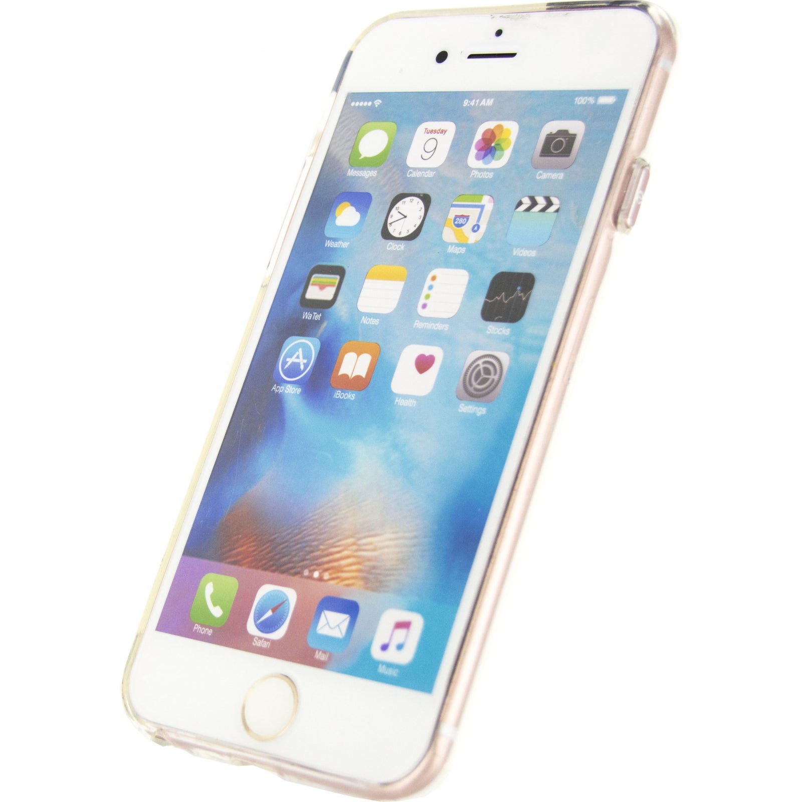 Mobilize Deluxe Gelly Case Apple iPhone 6/6S Clear Rose Gold Button