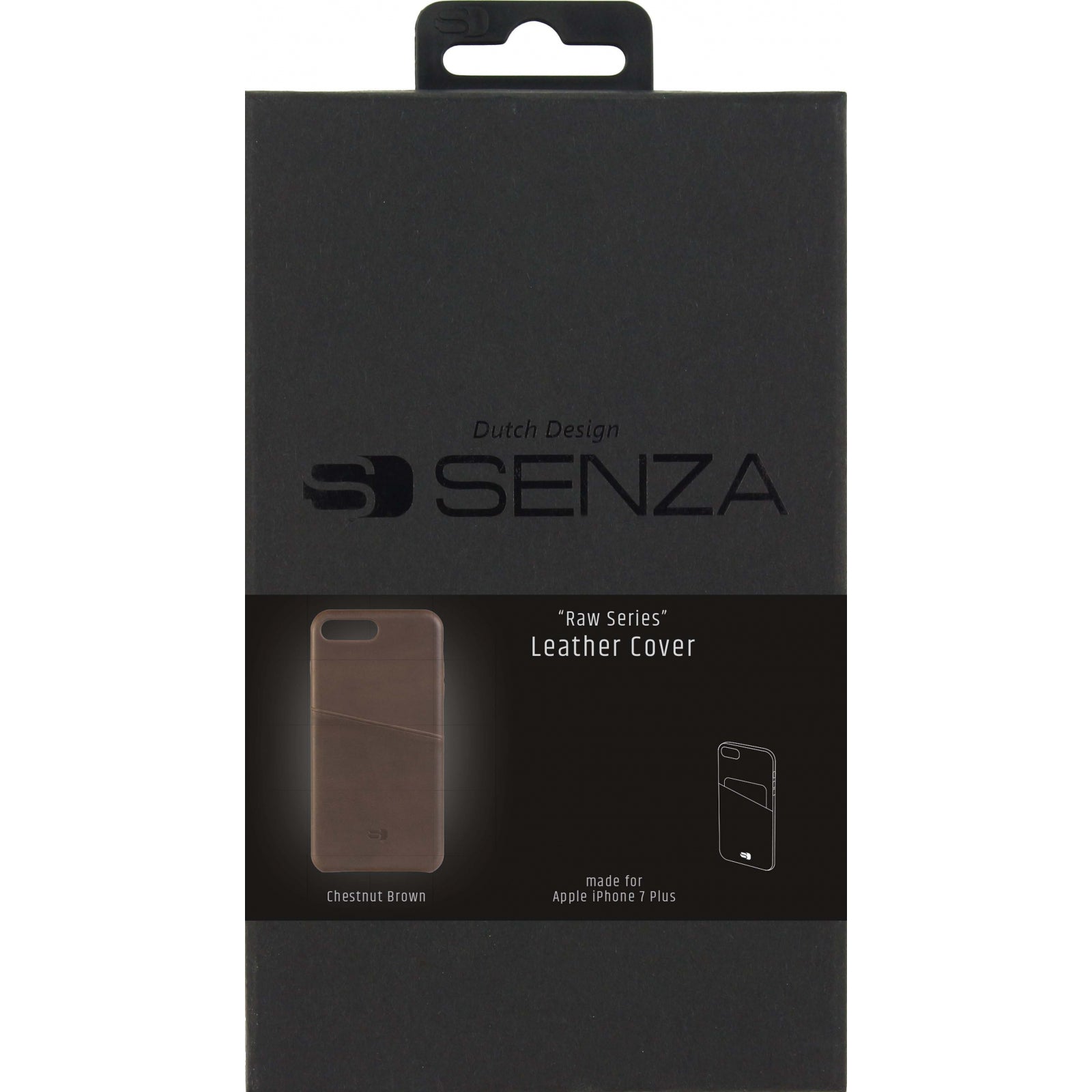 Senza Raw Leather Cover with Card Slot Apple iPhone 7 Plus/8 Plus Chestnut Brown