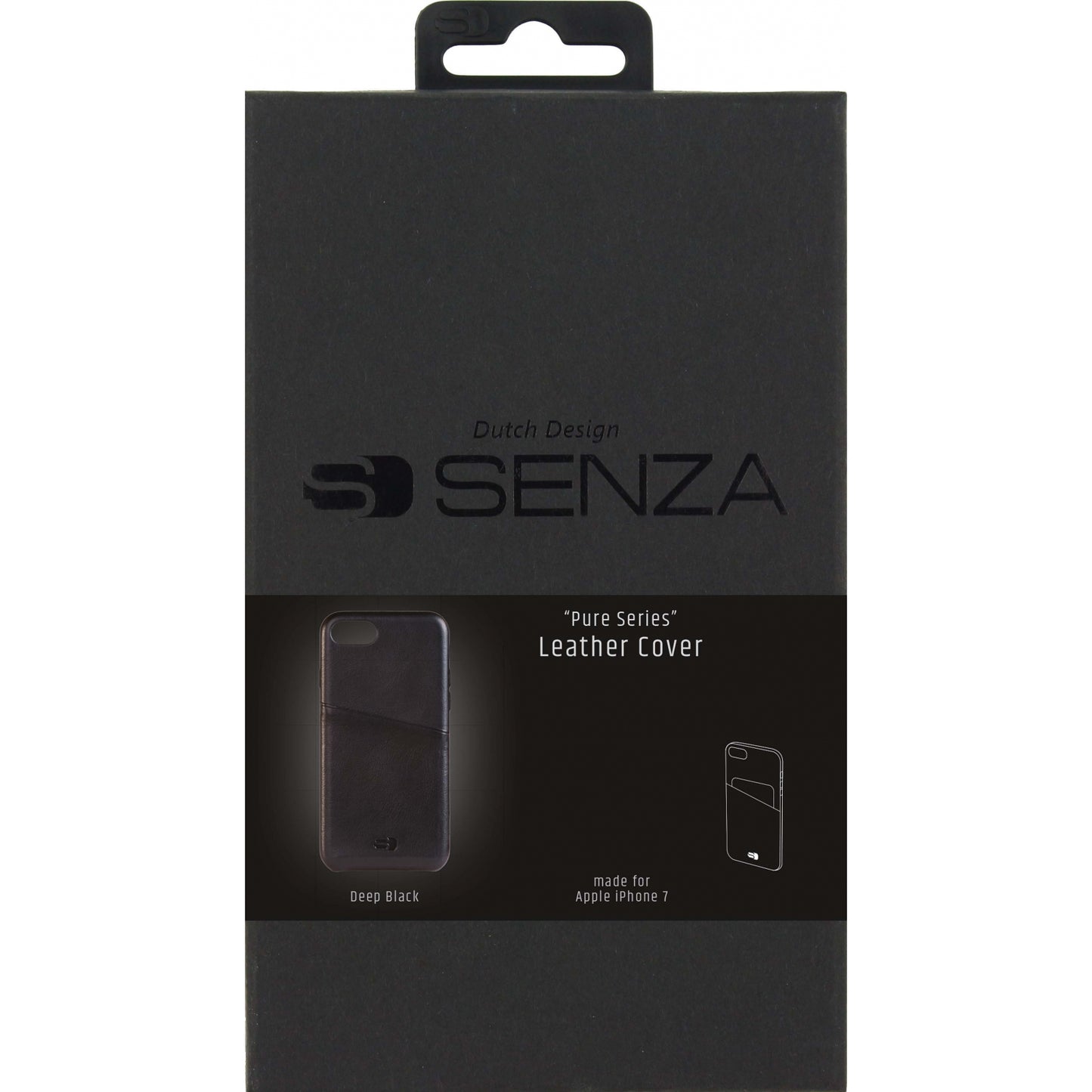 Senza Pure Leather Cover with Card Slot Apple iPhone 7/8/SE (2020/2022) Deep Black