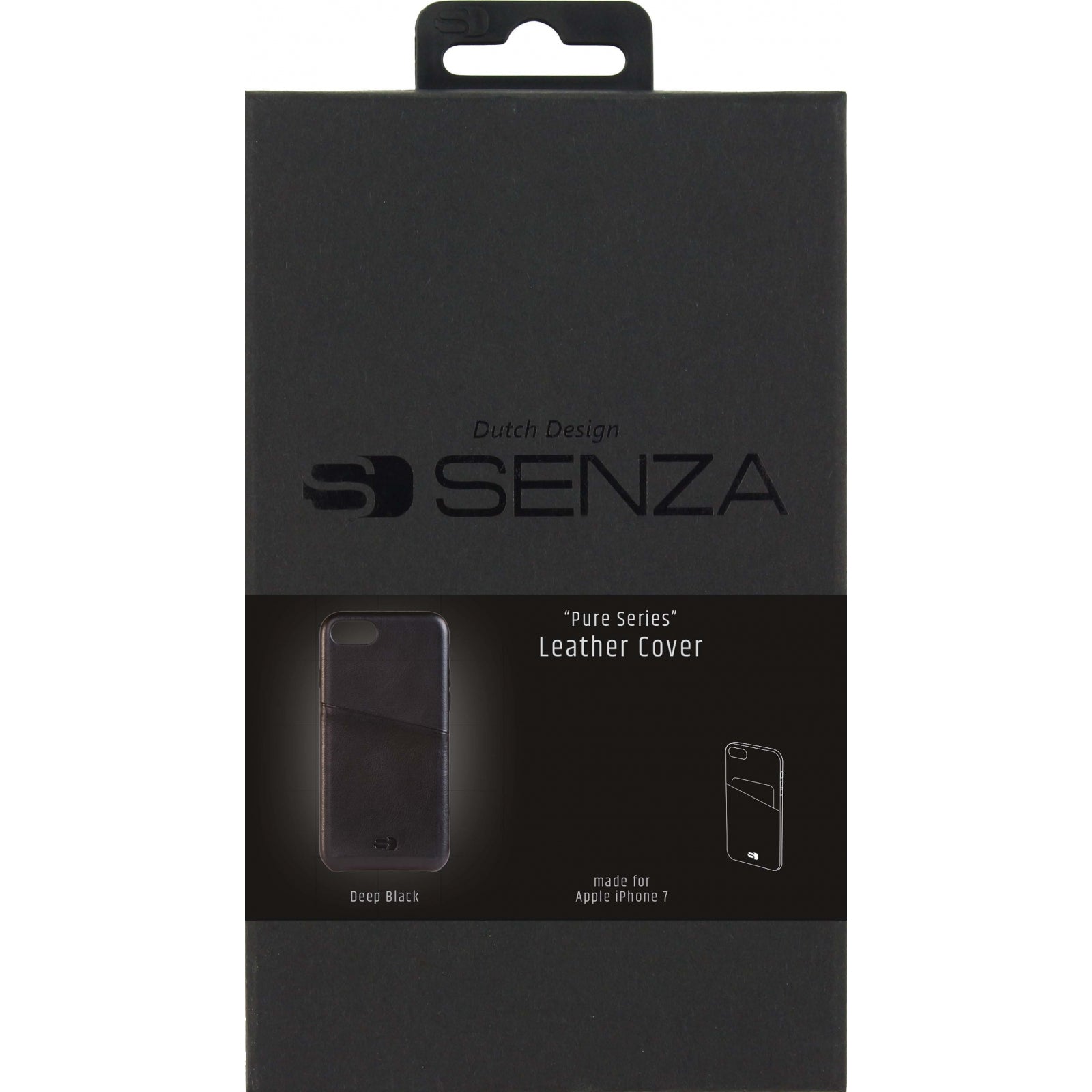 Senza Pure Leather Cover with Card Slot Apple iPhone 7/8/SE (2020/2022) Deep Black