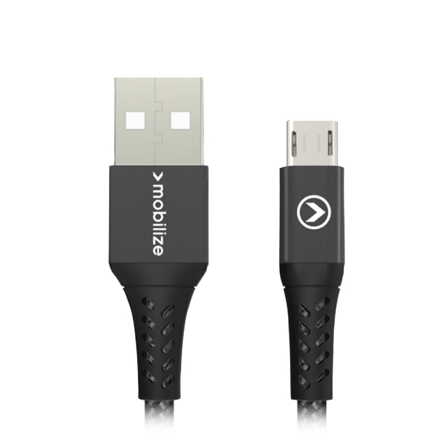 Mobilize Strong Nylon Kabel USB auf Micro USB 20cm. 12W Schwarz