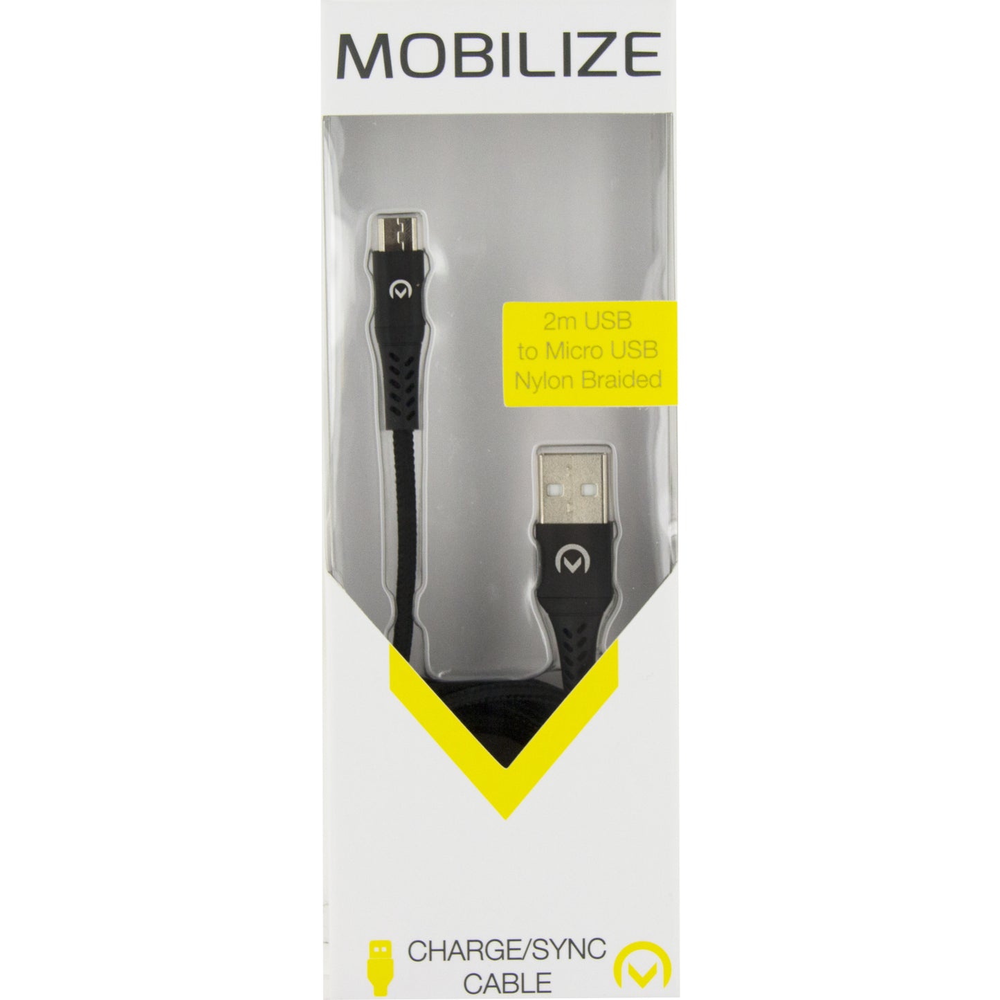 Mobilize Strong Nylon Cable USB to Micro USB 2m. 12W Black