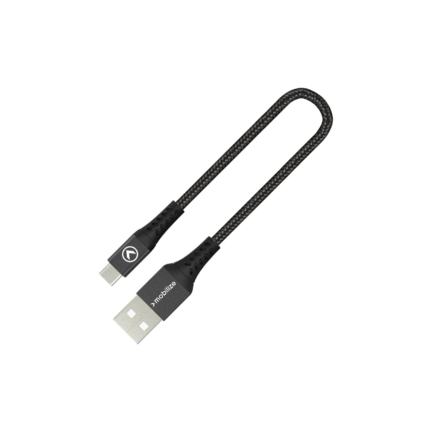 Mobilize Strong Nylon Cable USB to USB-C 20cm. 15W Black