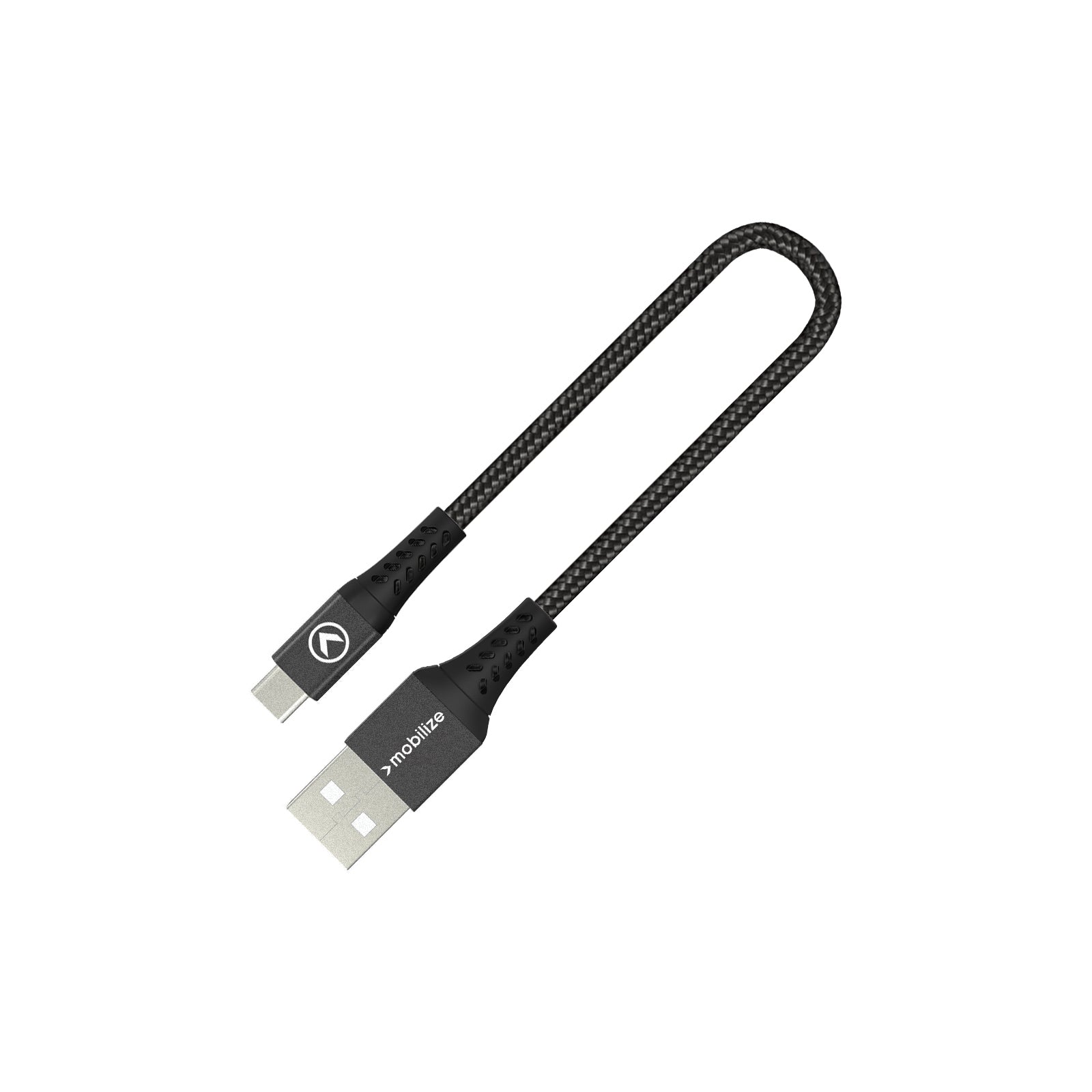 Mobilize Strong Nylon Cable USB to USB-C 20cm. 15W Black