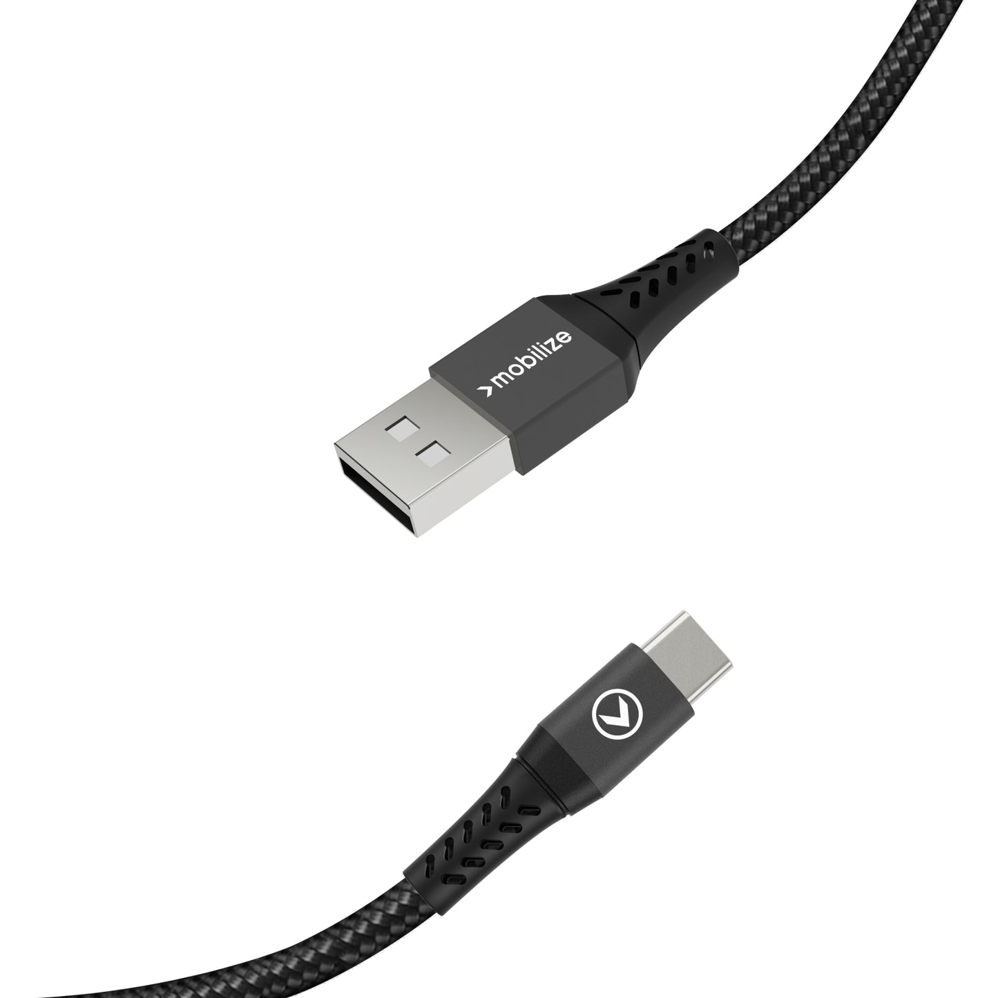 Mobilize Strong Nylon Cable USB to USB-C 20cm. 15W Black