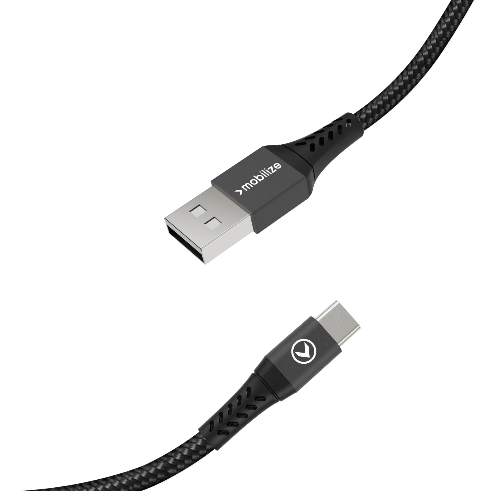 Mobilize Strong Nylon Cable USB to USB-C 20cm. 15W Black