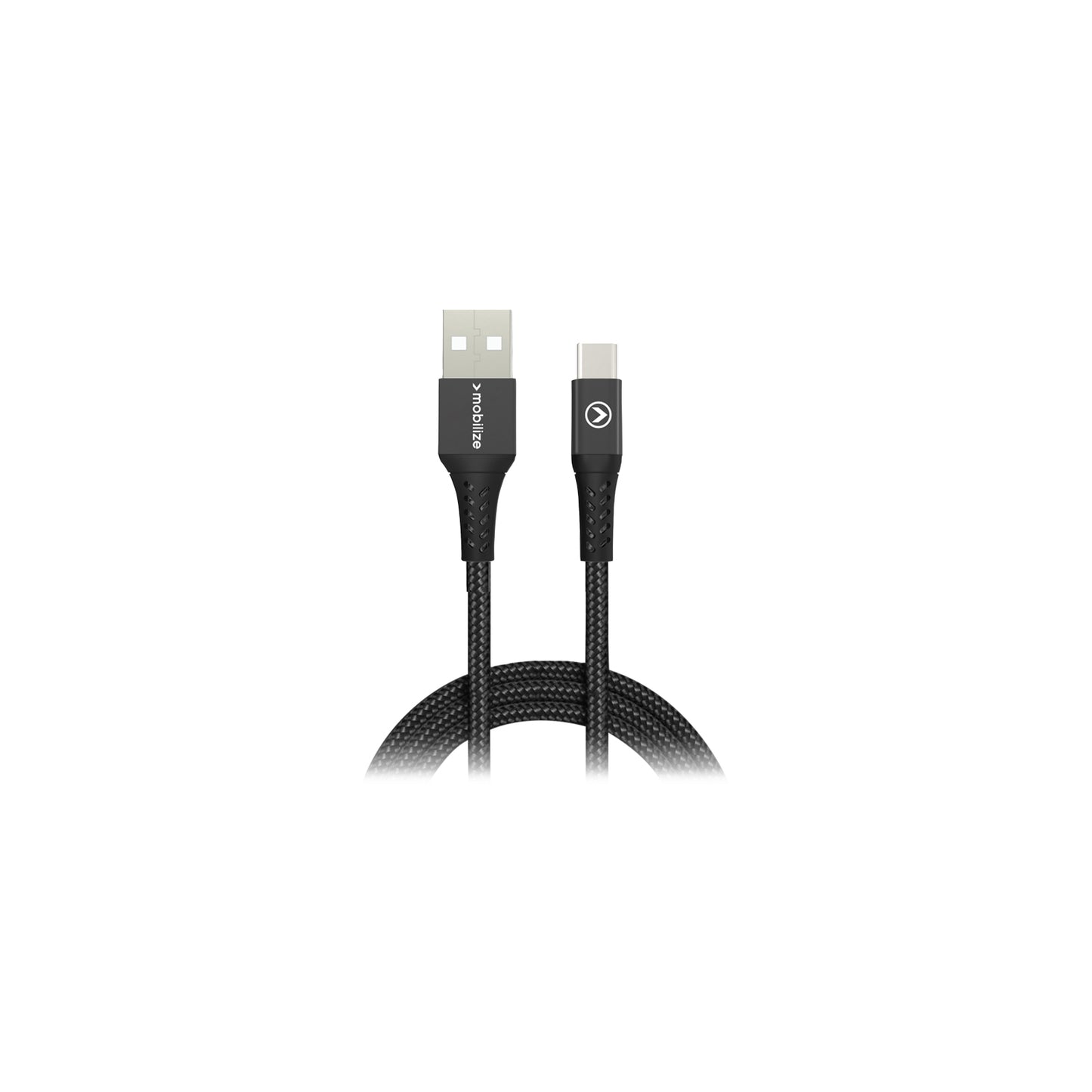 Mobilize Strong Nylon Cable USB to USB-C 2m. 15W Black