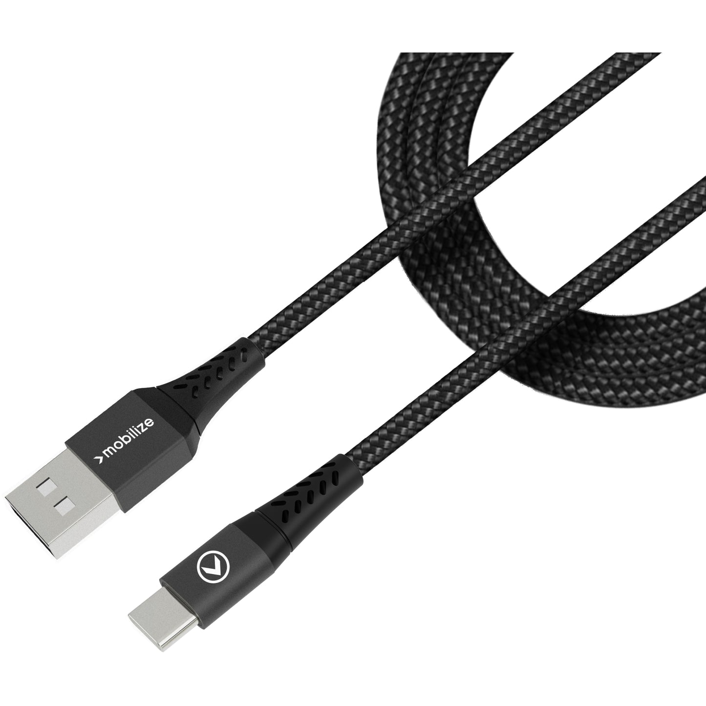 Mobilize Strong Nylon Cable USB to USB-C 2m. 15W Black