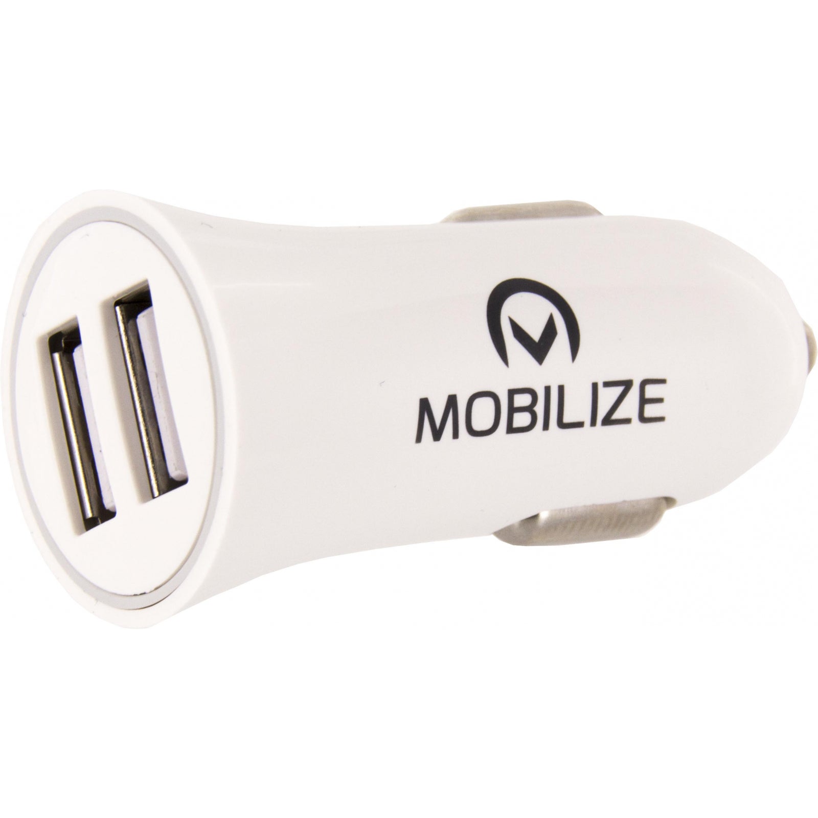 Mobilize Car Charger 2x USB 24W + USB to Apple MFi Lighting Cable 1m. White