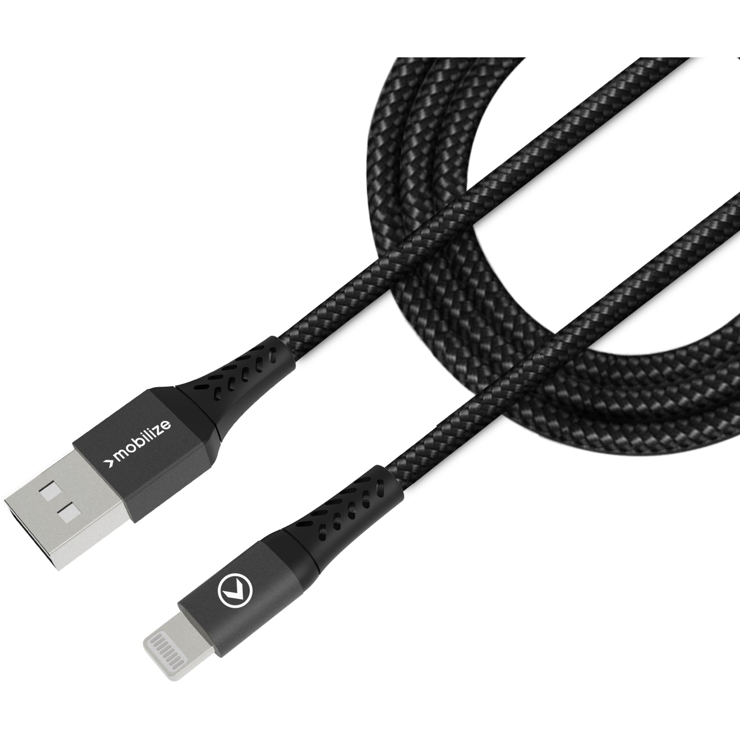 Mobilize Strong Nylon Cable USB to Apple MFi Lightning 1m. 12W Black