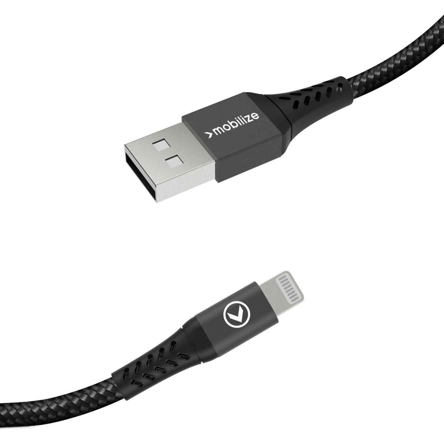 Mobilize Strong Nylon Cable USB to Apple MFi Lightning 1m. 12W Black