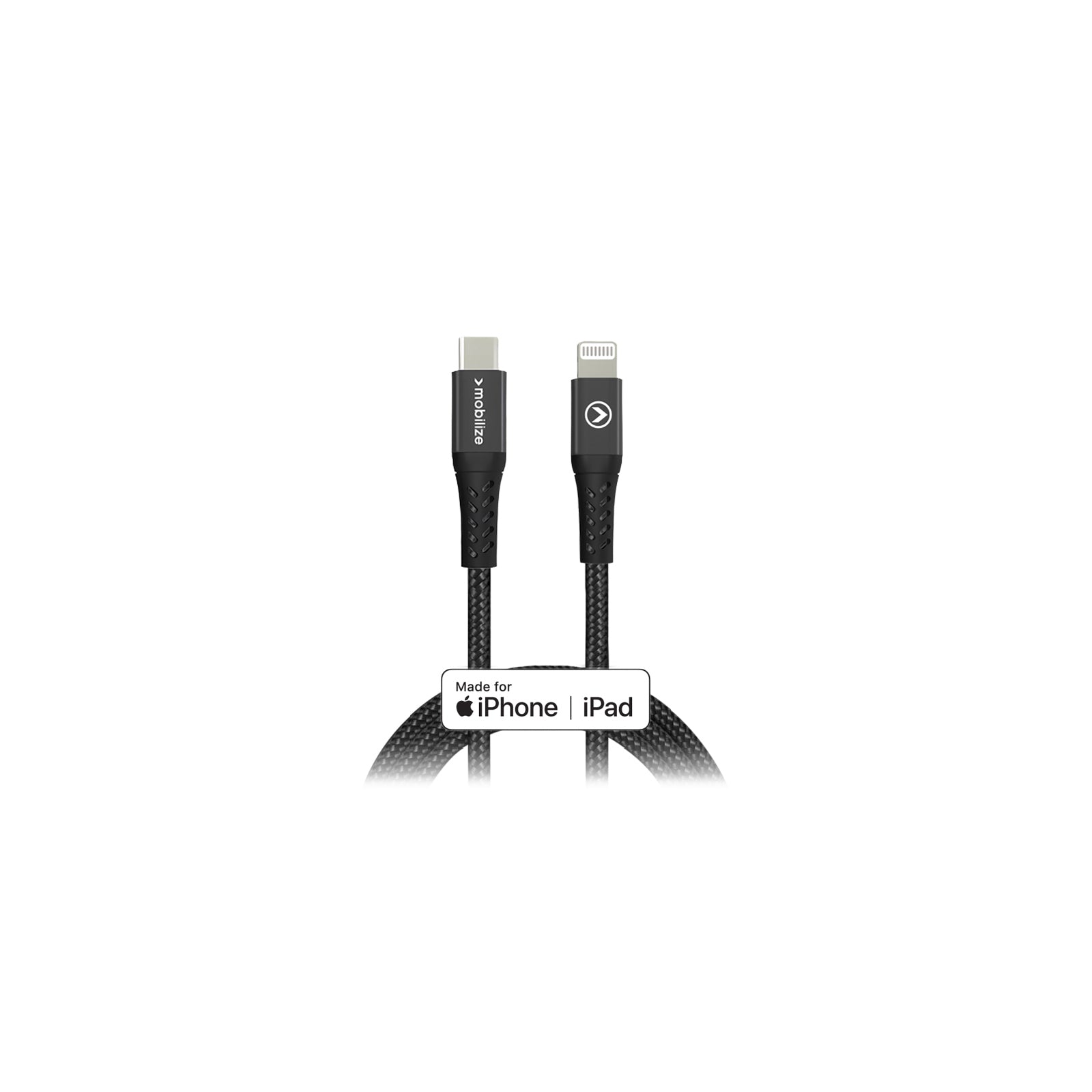 Mobilize Strong Nylon Cable USB-C to MFi Lightning 1m. 60W Black