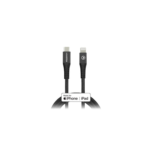 Mobilize Strong Nylon Cable USB-C to MFi Lightning 1m. 60W Black