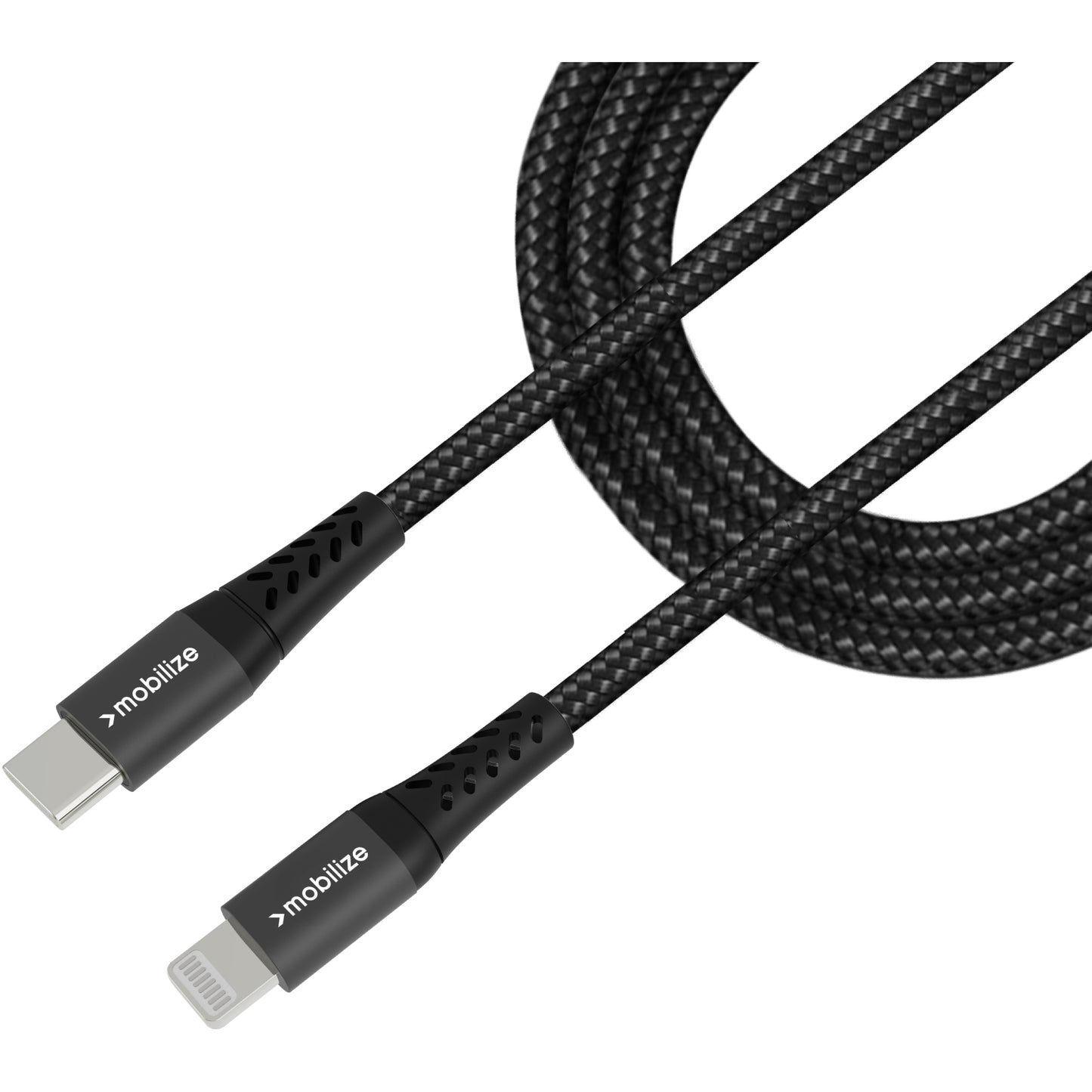 Mobilize Strong Nylon Cable USB-C to MFi Lightning 1m. 60W Black