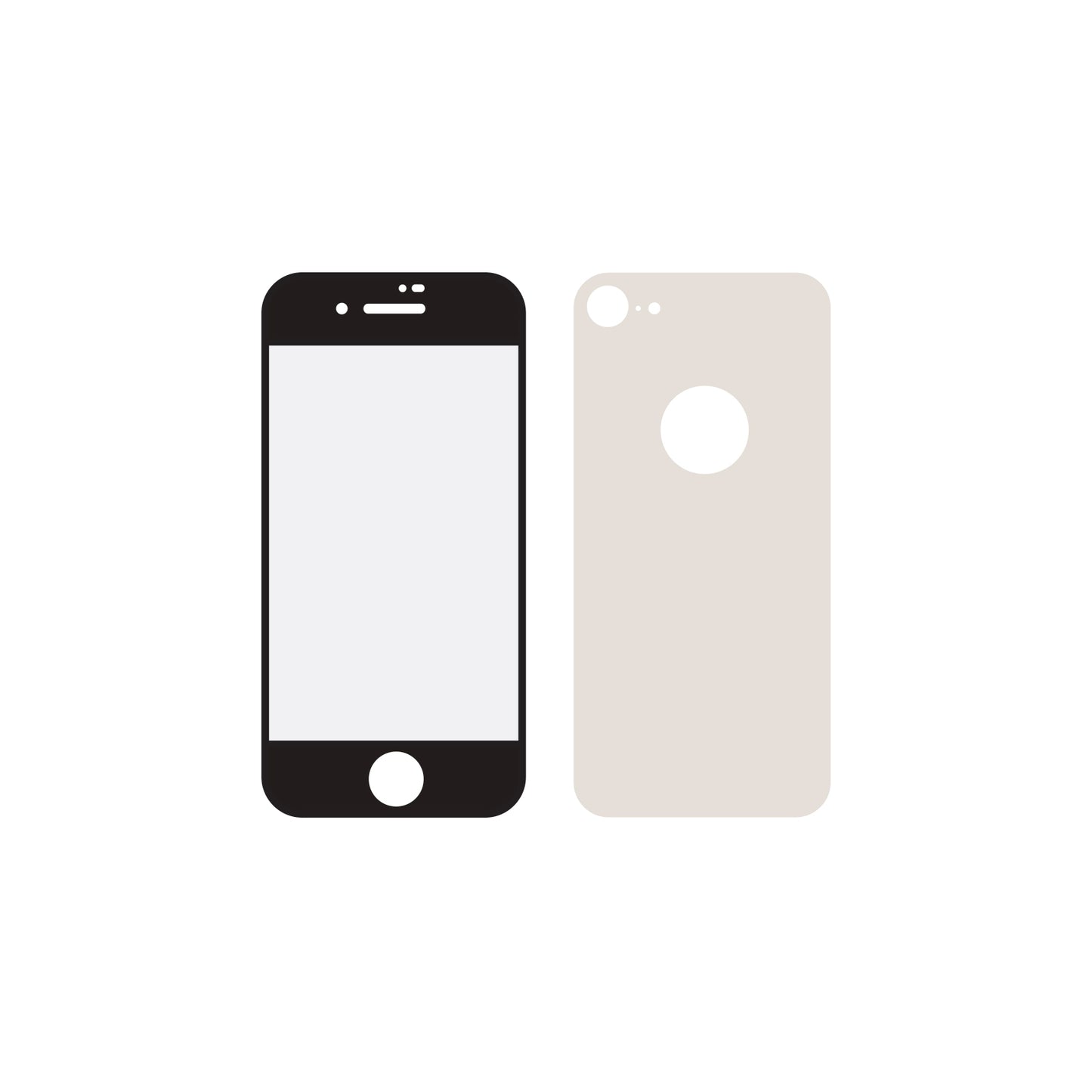 Mobilize Edge-To-Edge Glass Screen Protector Apple iPhone 8 Front and Back Pack Silver Full Glue