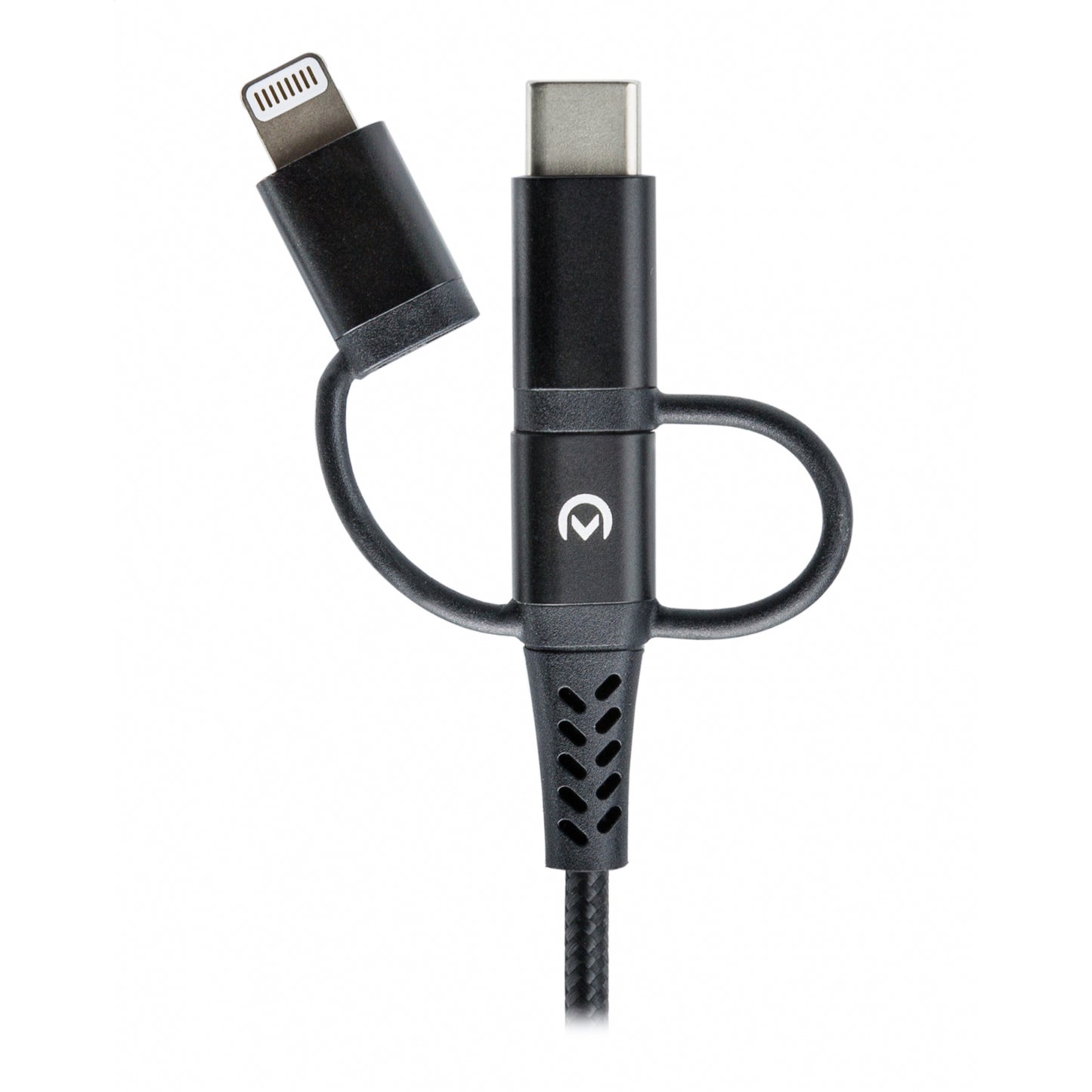 Mobilize Strong Nylon Cable 3in1 USB to Micro USB, USB-C, Apple MFi Lightning 1.5m Black