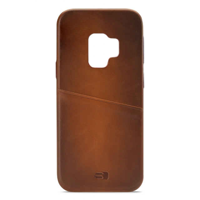 Senza Desire Lederhülle mit Kartenfach Samsung Galaxy S9 Burned Cognac