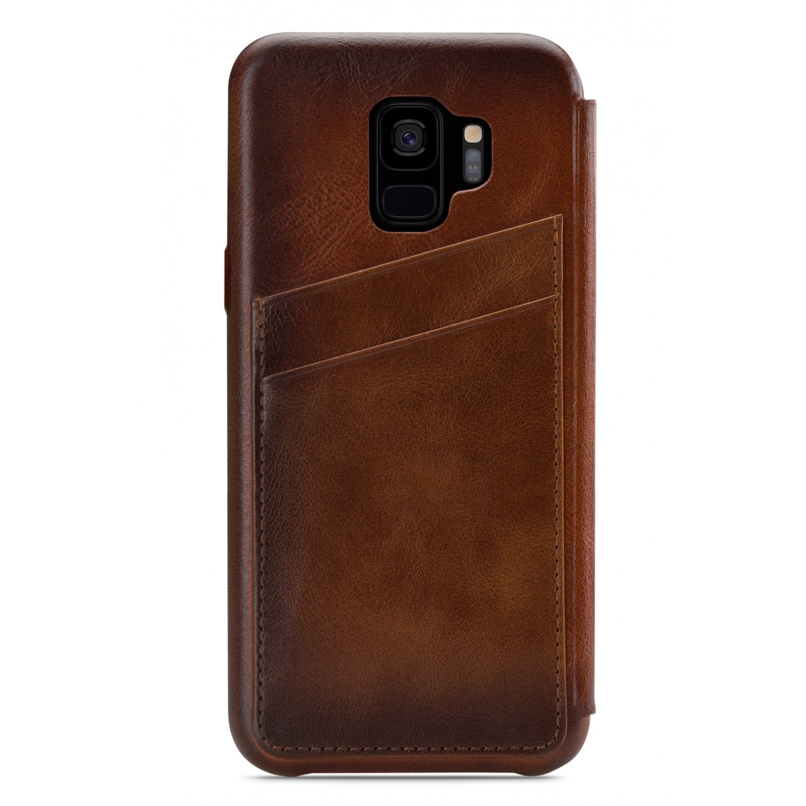 Senza Desire Skinny Leather Wallet Samsung Galaxy S9 Burned Cognac