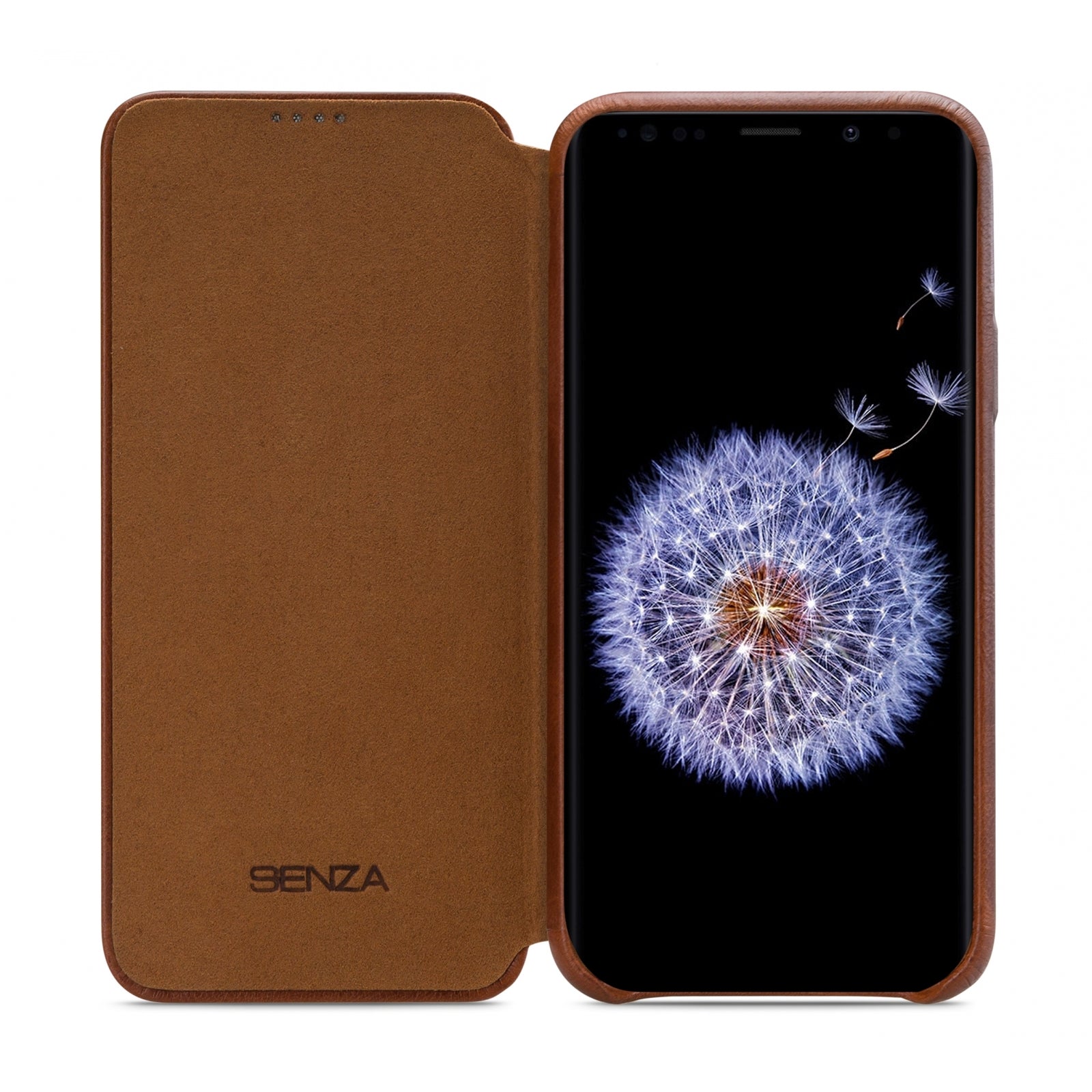 Senza Desire Skinny Leather Wallet Samsung Galaxy S9 Burned Cognac