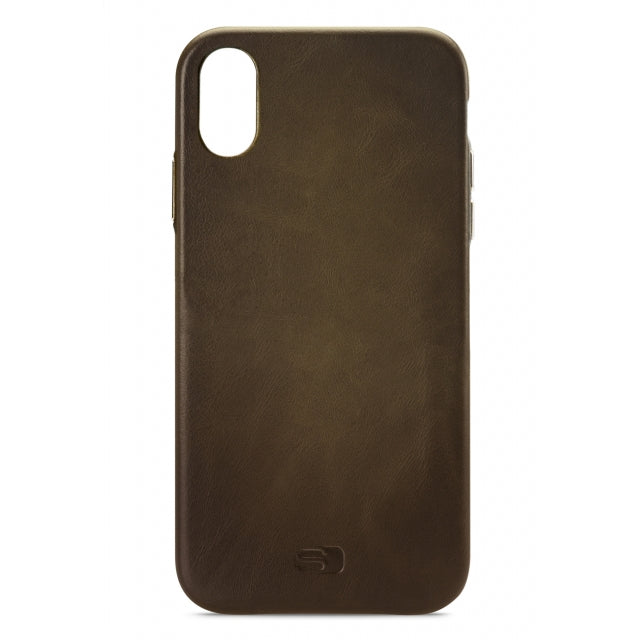 Senza Desire Étui en cuir Apple iPhone XR Burned Olive