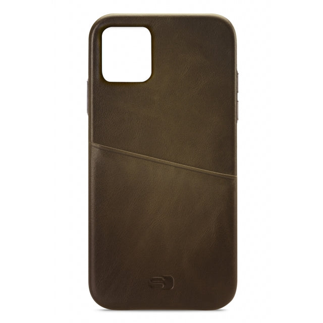 Senza Desire Leather Cover with Card Slot Apple iPhone 11 Burned Olive