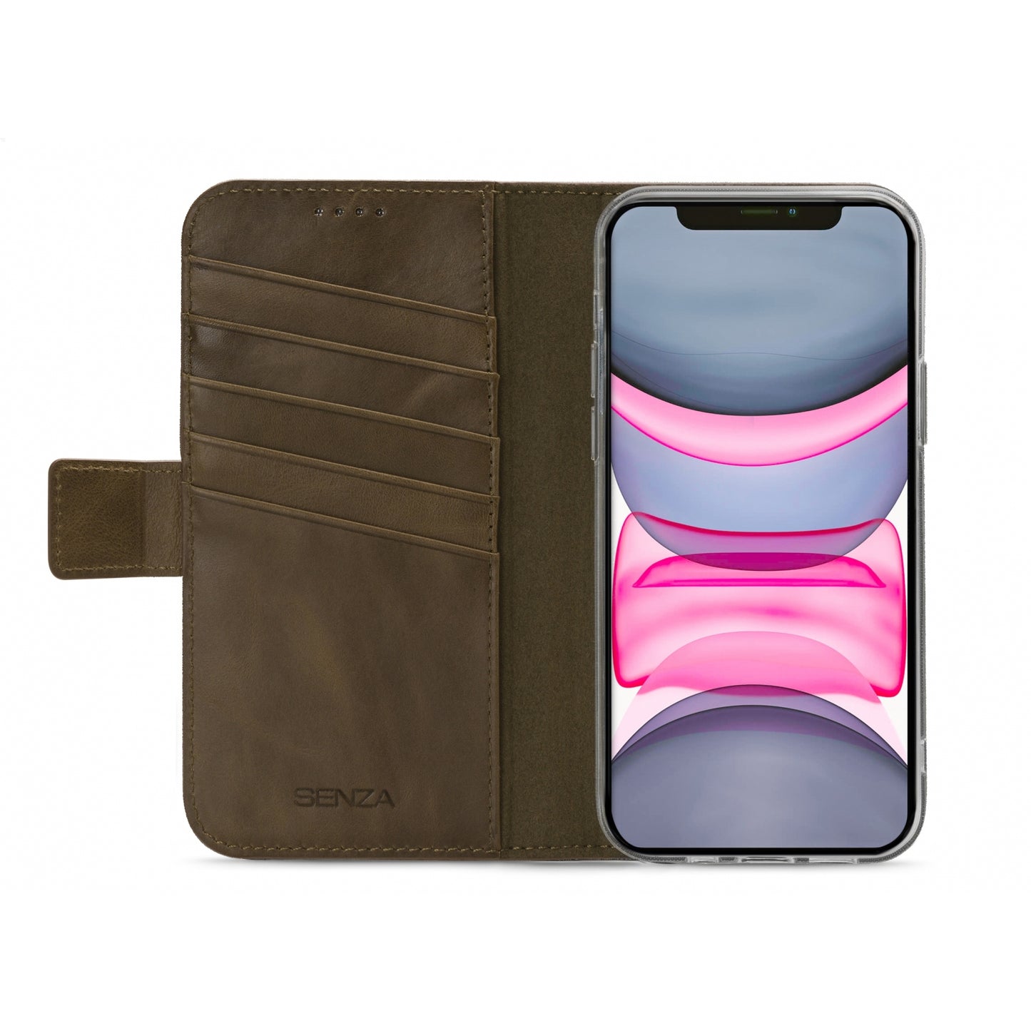 Senza Desire Leather Wallet Apple iPhone 11 Pro Burned Olive