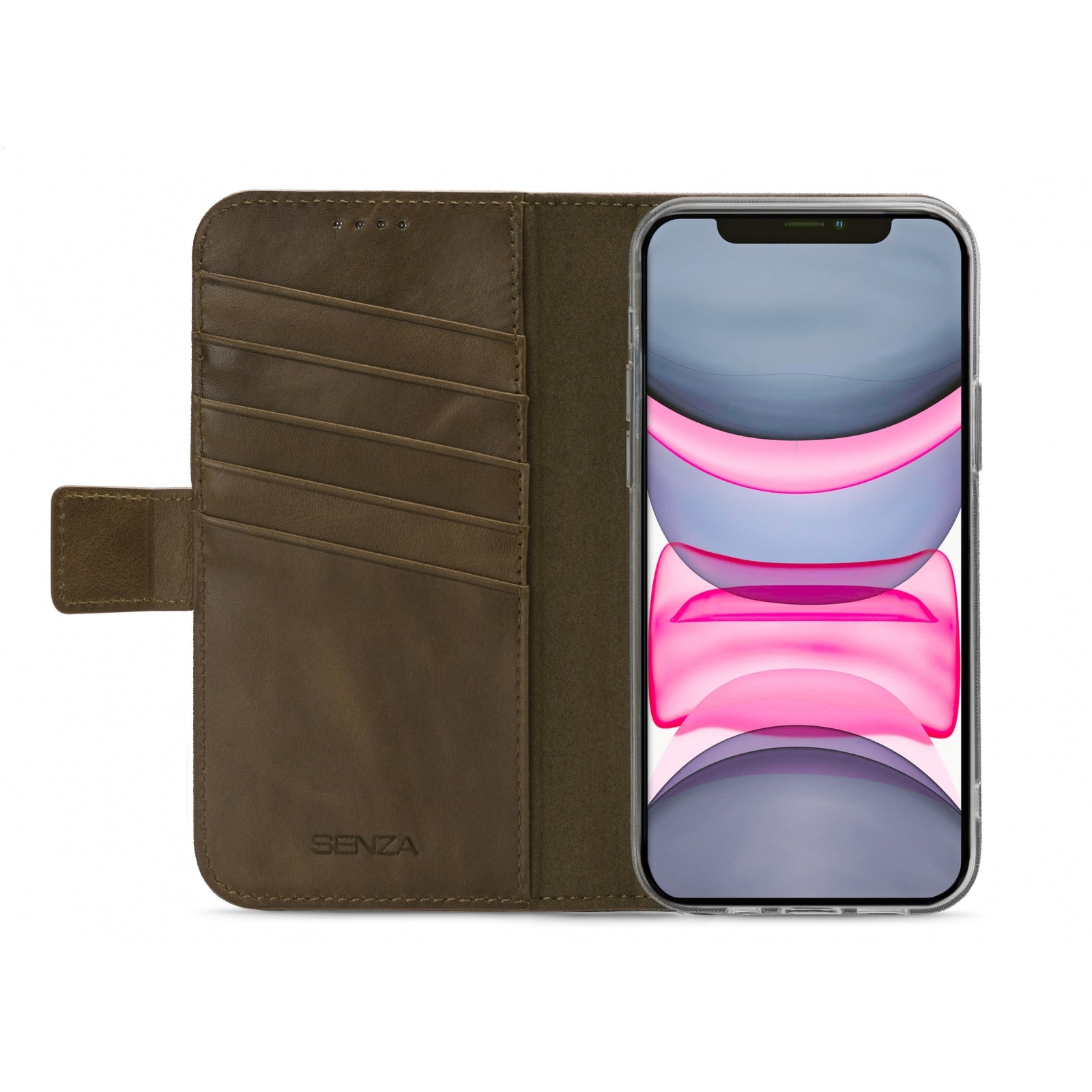 Senza Desire Leather Wallet Apple iPhone 11 Pro Burned Olive