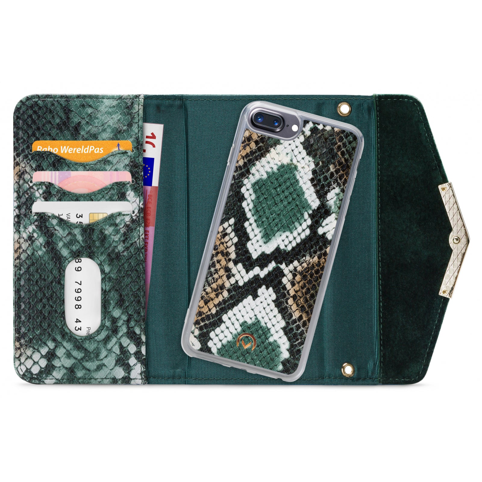 Mobilize 2in1 Gelly Velvet Clutch for Apple iPhone 6 Plus/6S Plus/7 Plus/8 Plus Green Snake