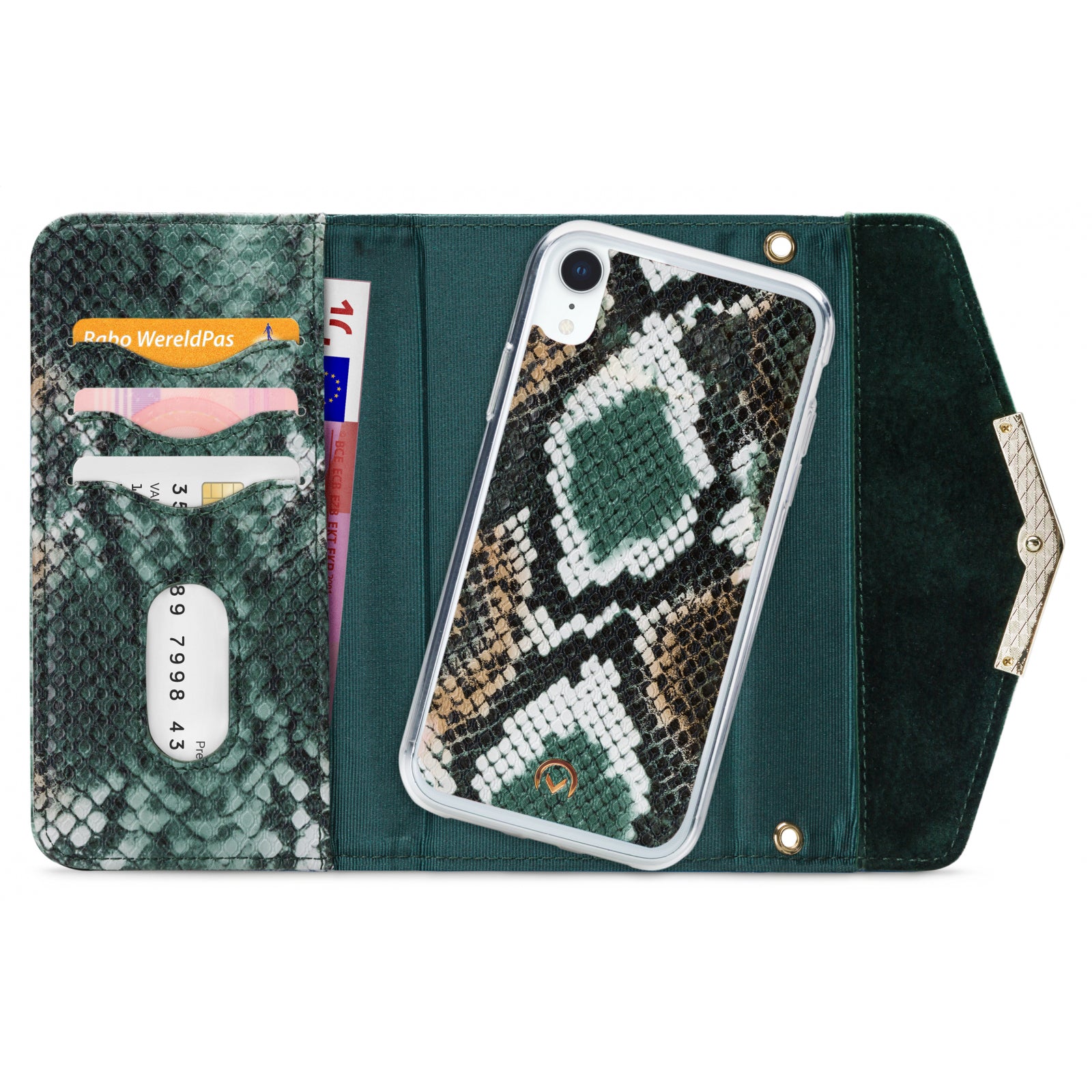Mobilize 2in1 Gelly Velvet Clutch for Apple iPhone XR Green Snake