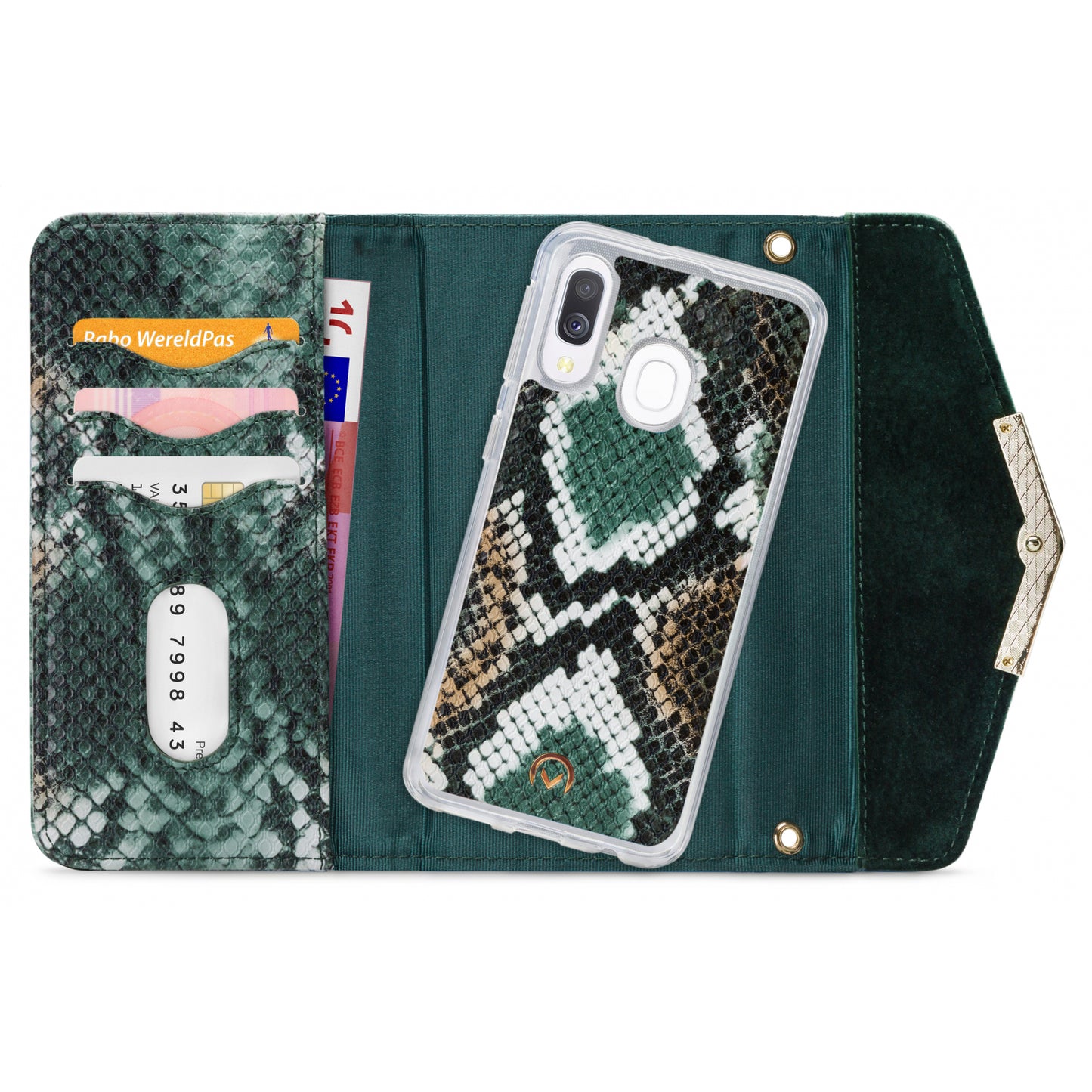 Mobilize 2in1 Gelly Velvet Clutch for Samsung Galaxy A40 Green Snake