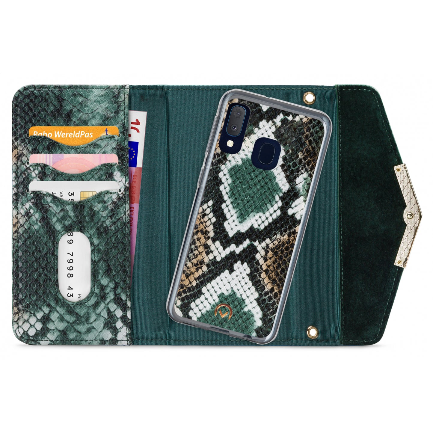Mobilize 2in1 Gelly Velvet Clutch for Samsung Galaxy A20e Green Snake