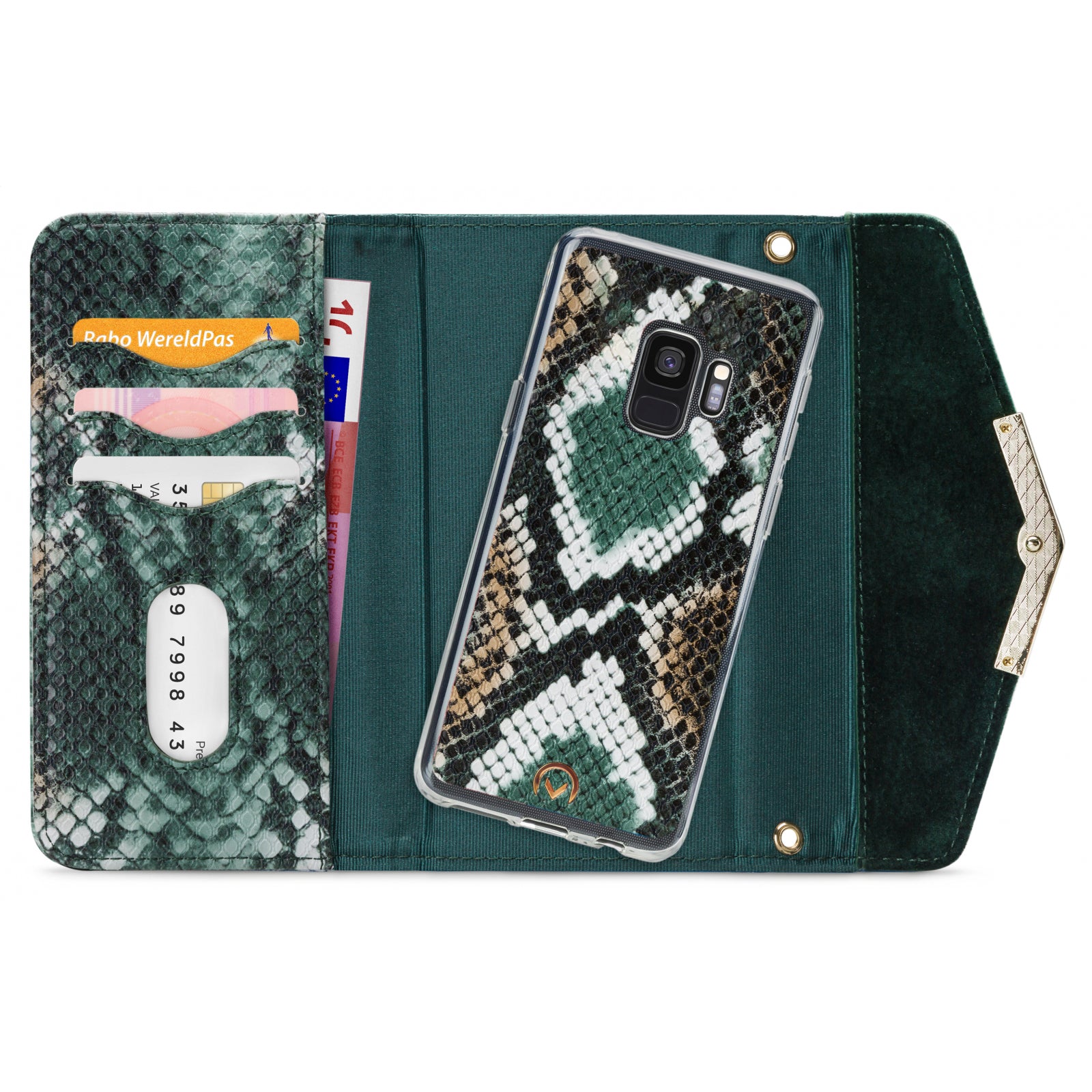 Mobilize 2in1 Gelly Velvet Clutch for Samsung Galaxy S9 Green Snake