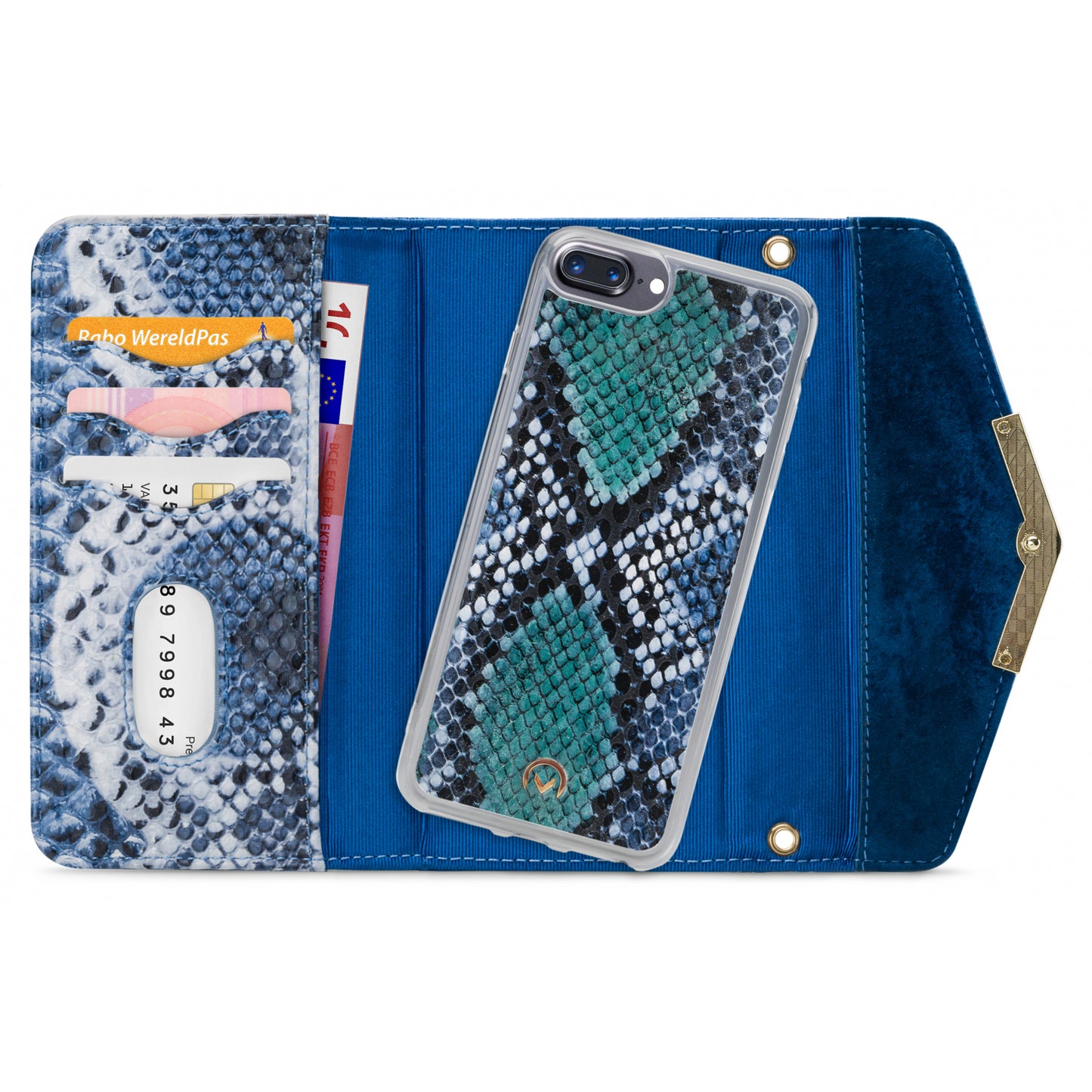 Mobilize 2in1 Gelly Velvet Clutch for Apple iPhone 6 Plus/6S Plus/7 Plus/8 Plus Royal Blue Snake